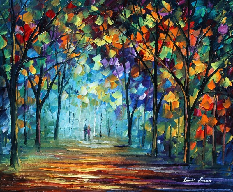 Couple Walking in Forest — Blue