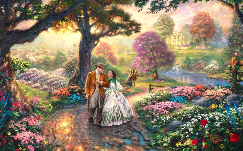 Couple Walking in Garden — Green, Serene, Sunset