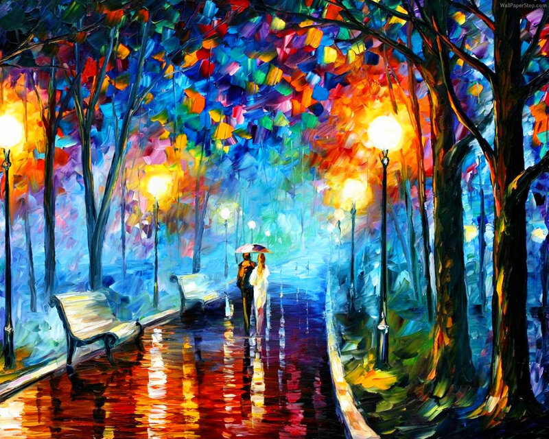 Couple Walking in Rain