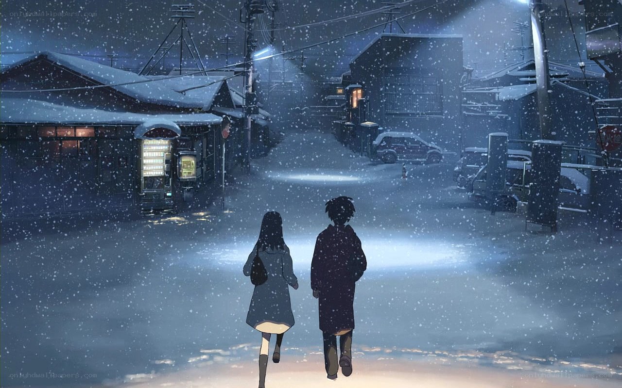 couple walking in snow