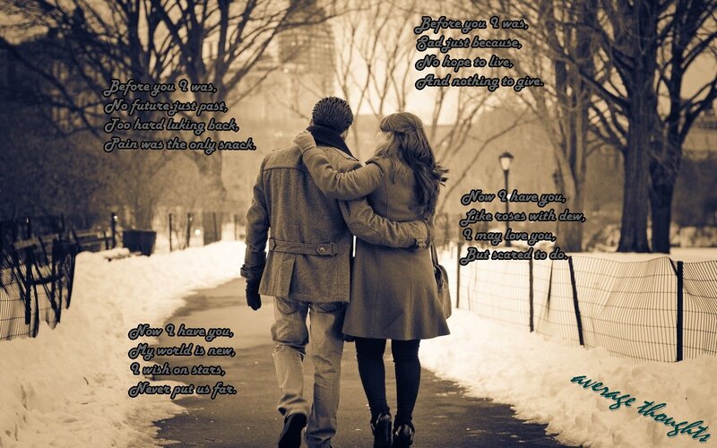 Couple Walking in Snow — Sepia