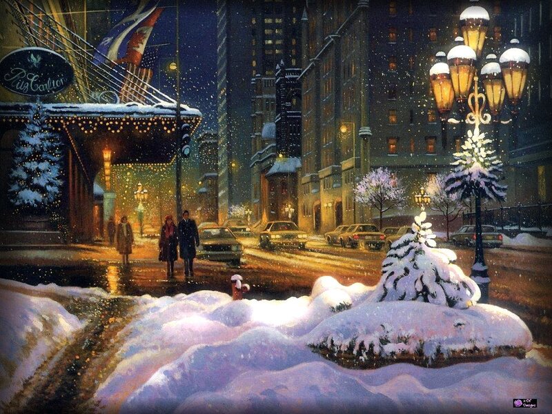 Couple Walking in Snow — White, Peaceful