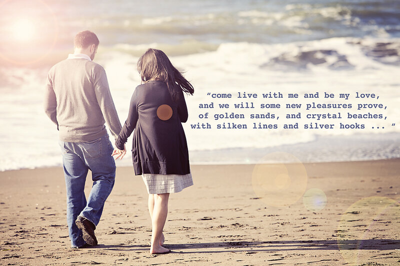 Couple Walking on Beach — Brown, Serene