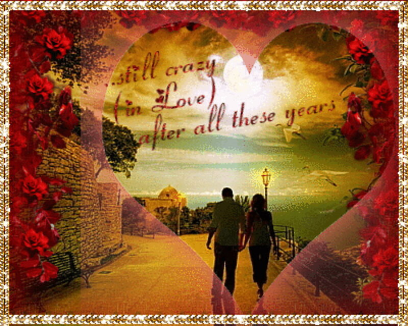 Couple Walking on Path — Red
