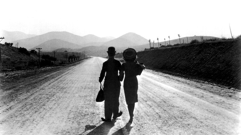 Couple Walking on Road — Black, Serene, Afternoon, Photograph, Mountains