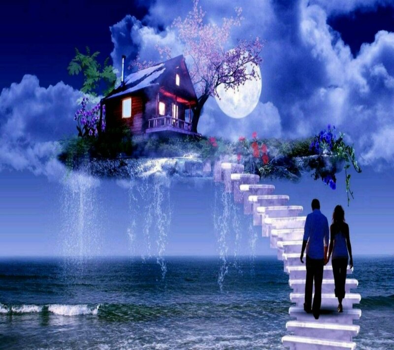 Couple Walking on Stairs