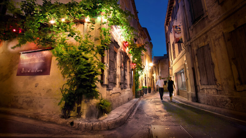 Couple Walking on Street — Green