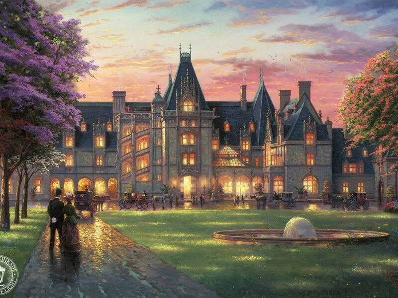 Couple Walking Toward Castle