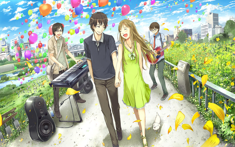 Couple Walking with Band
