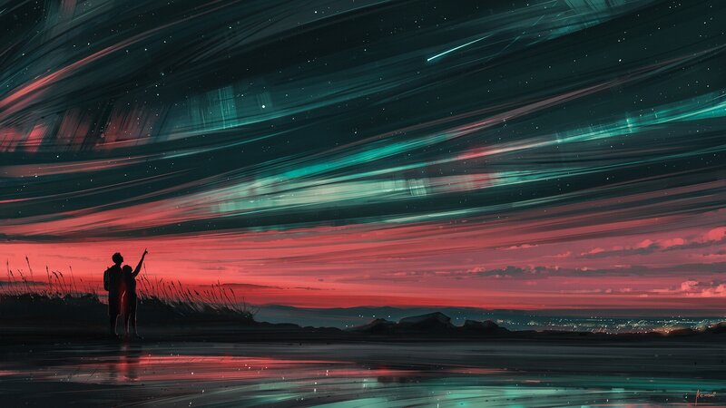 Couple Watching Aurora