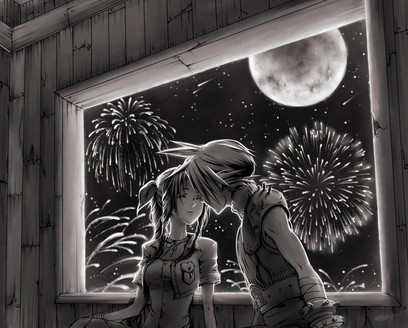 couple watching fireworks