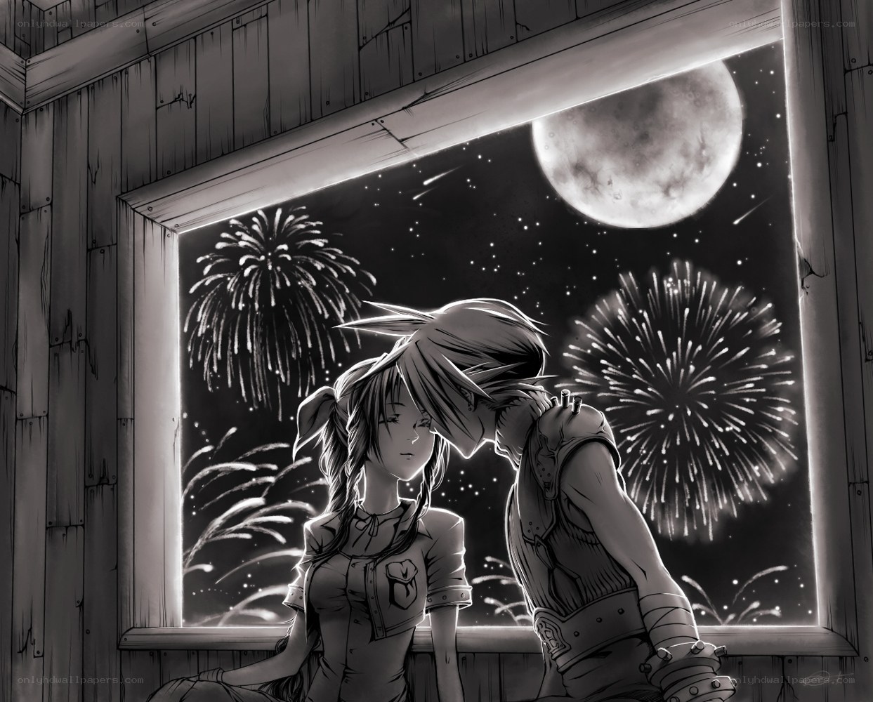 couple watching fireworks