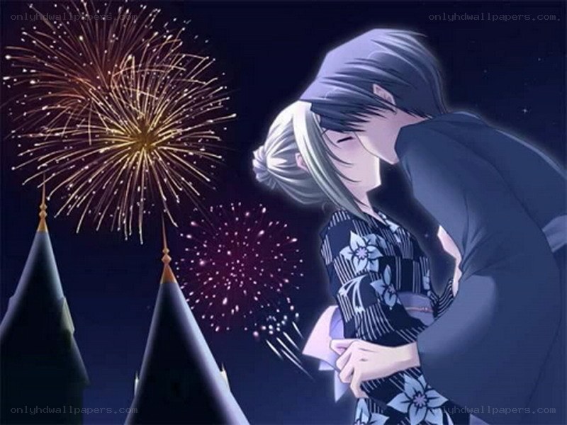 Couple watching fireworks