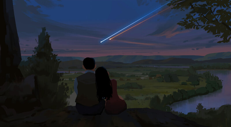Couple Watching Meteors