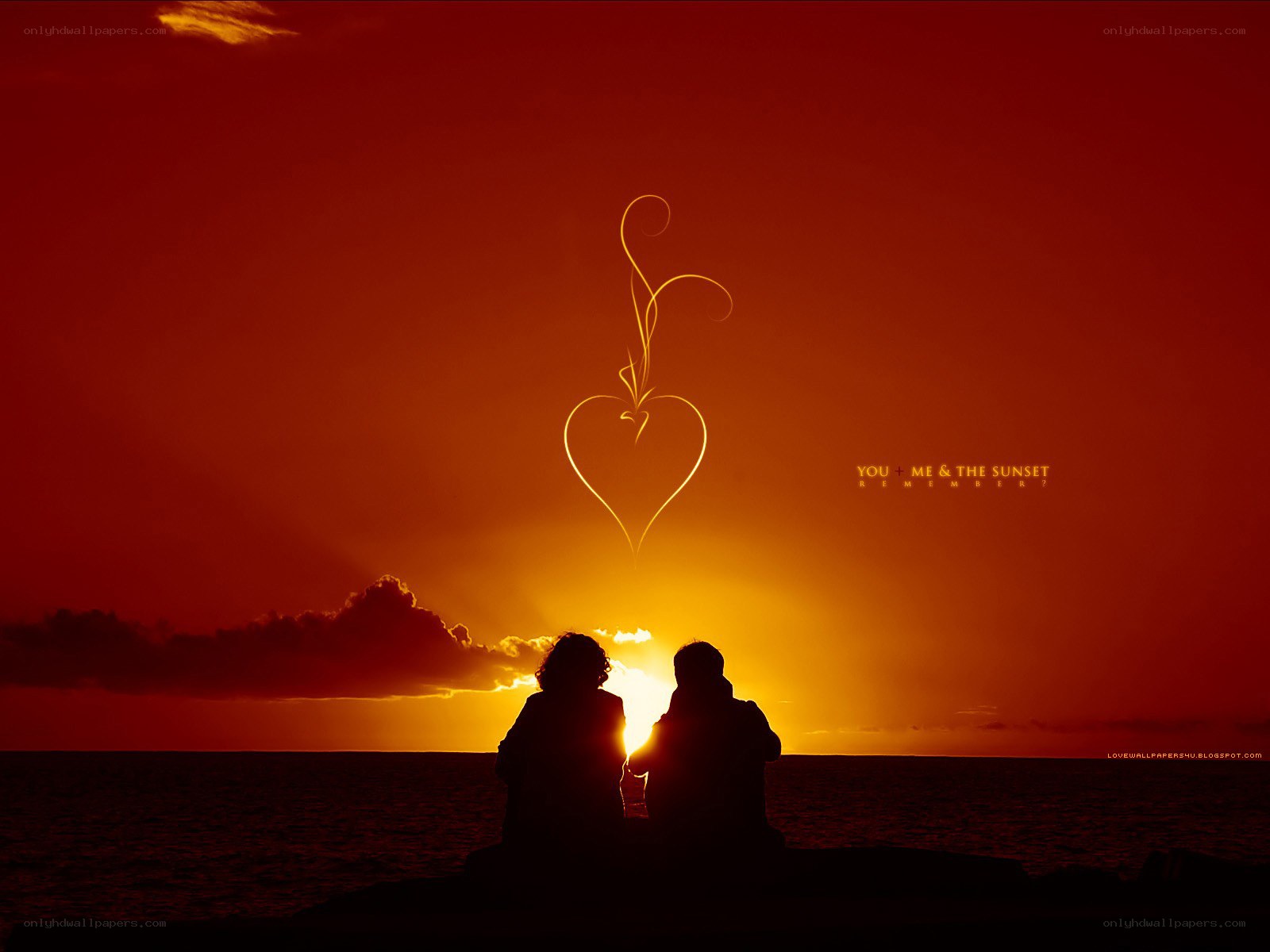 Couple watching sunset