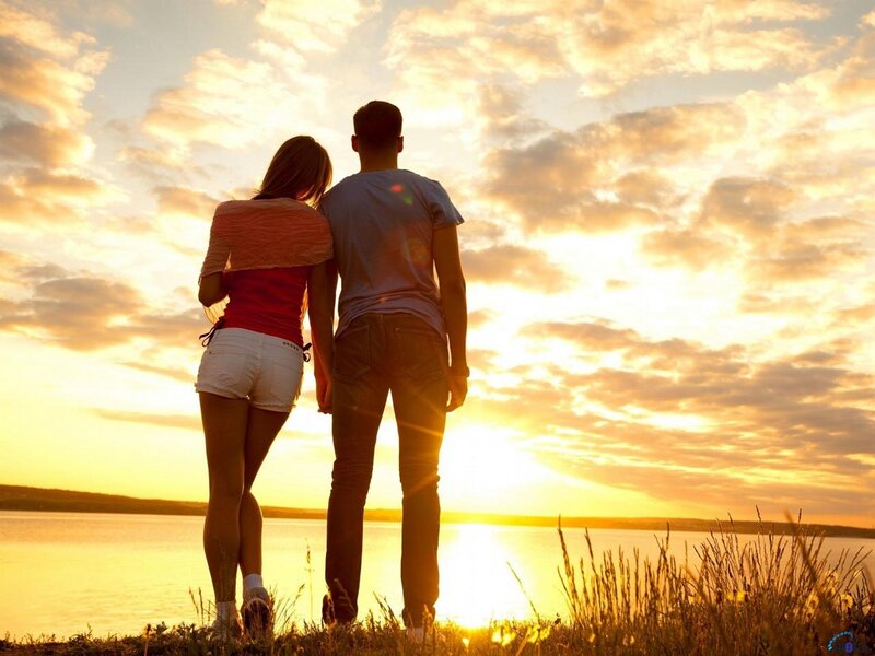 Couple Watching Sunset — Gold