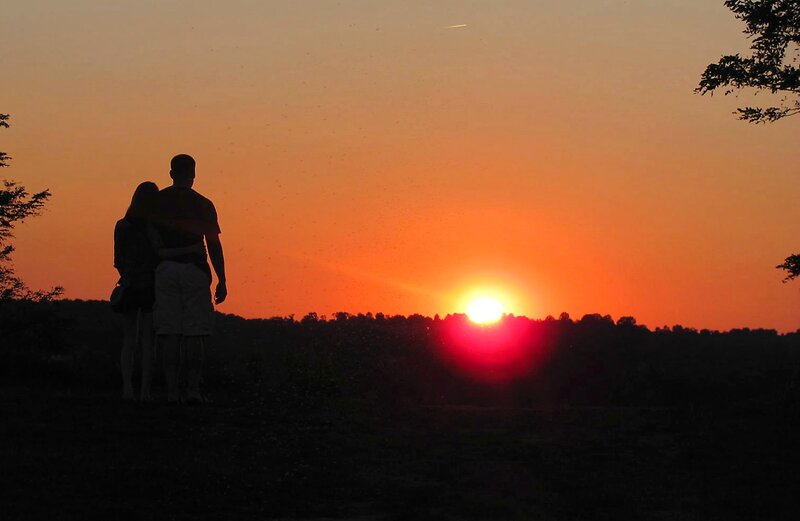 Couple Watching Sunset — Orange