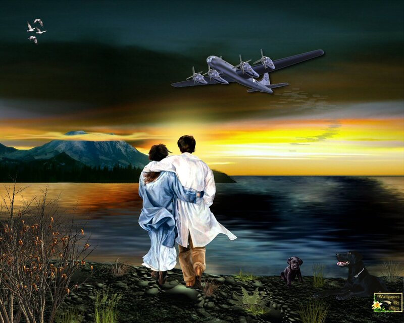 Couple Watching Sunset — Yellow