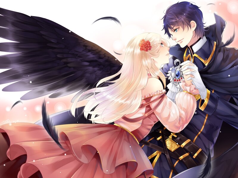 Couple with Angel Wings — Pink