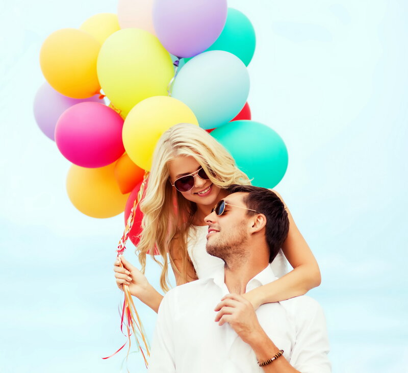 Couple with Balloons