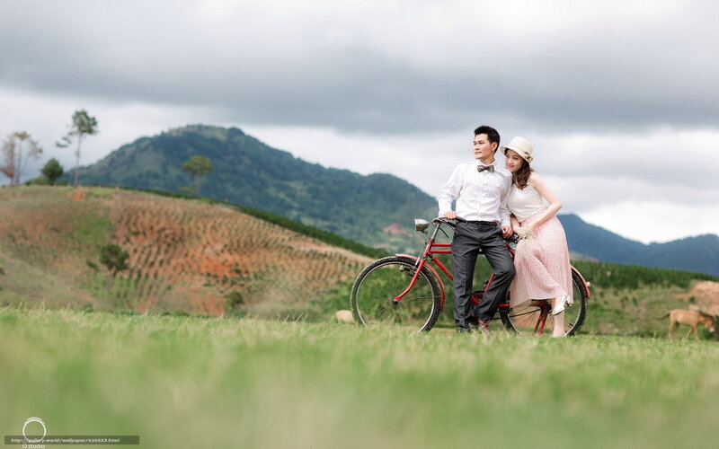 Couple with Bicycle
