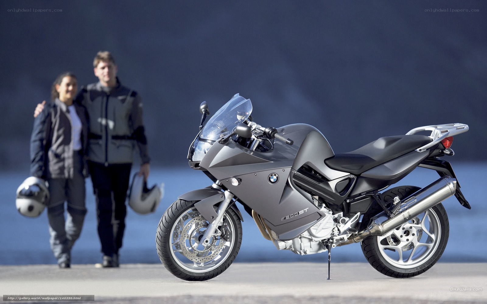 Couple with BMW motorcycle