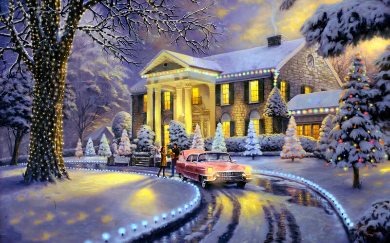 Couple with Car in Snow — Yellow