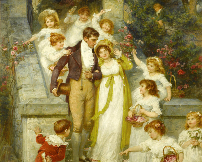 Couple with Children in Garden