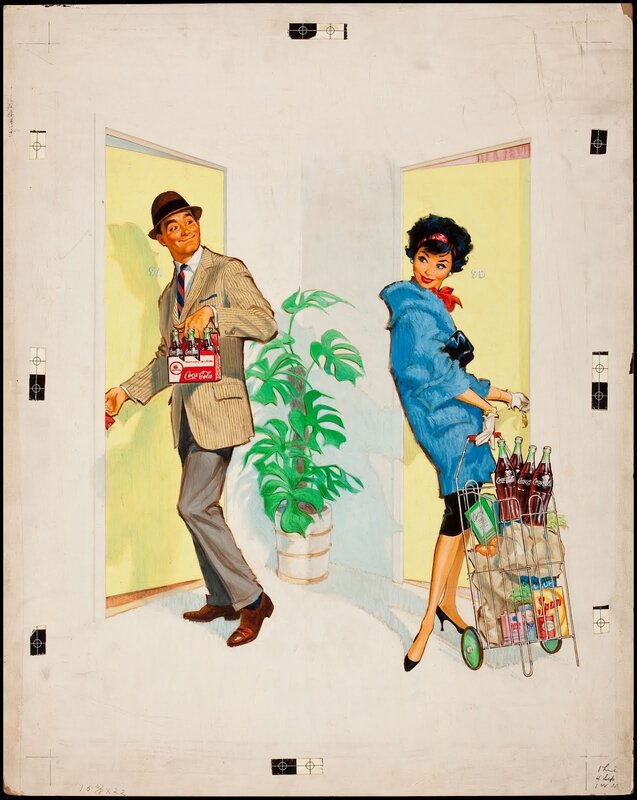 Couple with Coca-Cola shopping