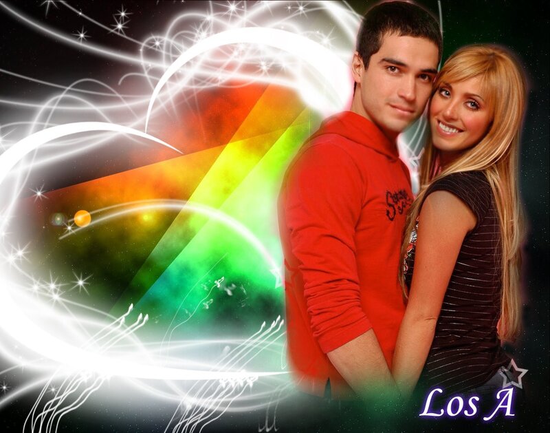 couple with colorful background