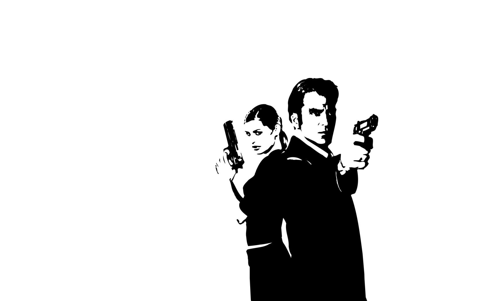 couple with guns illustration