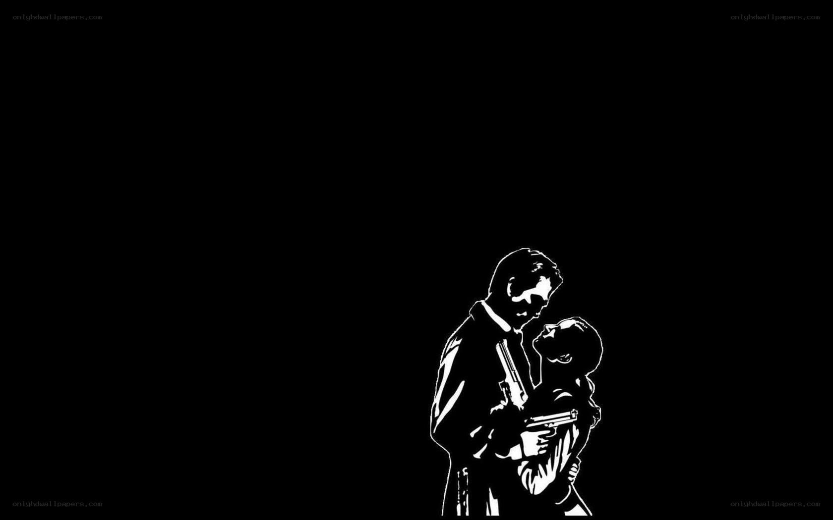 couple with guns in dark