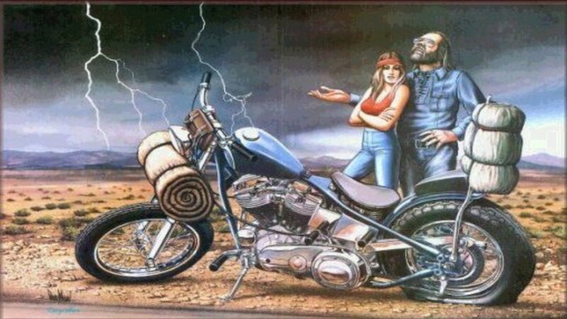 Couple with Motorcycle