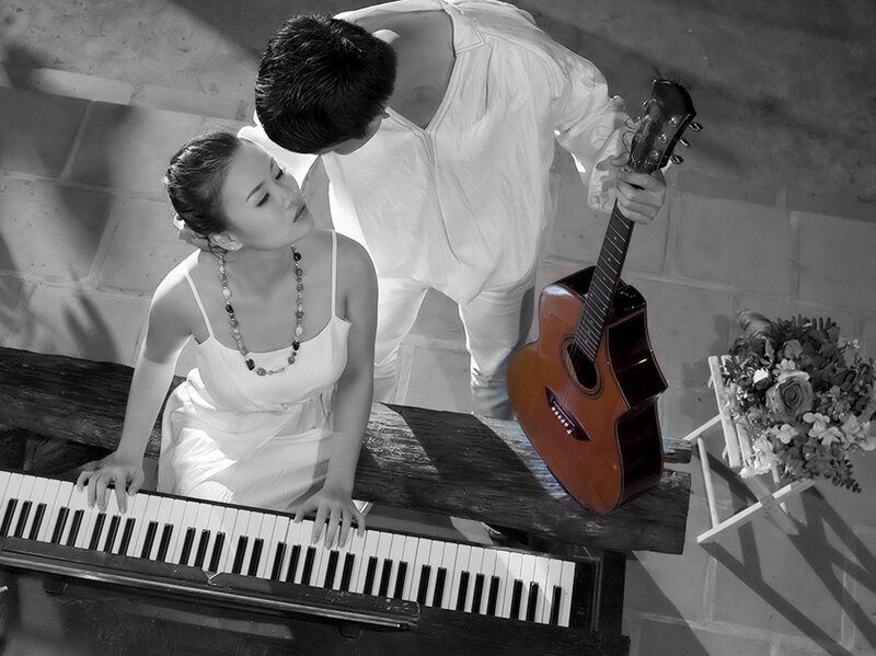 Couple with Musical Instruments