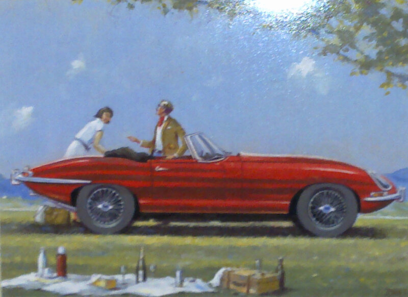 Couple with red convertible