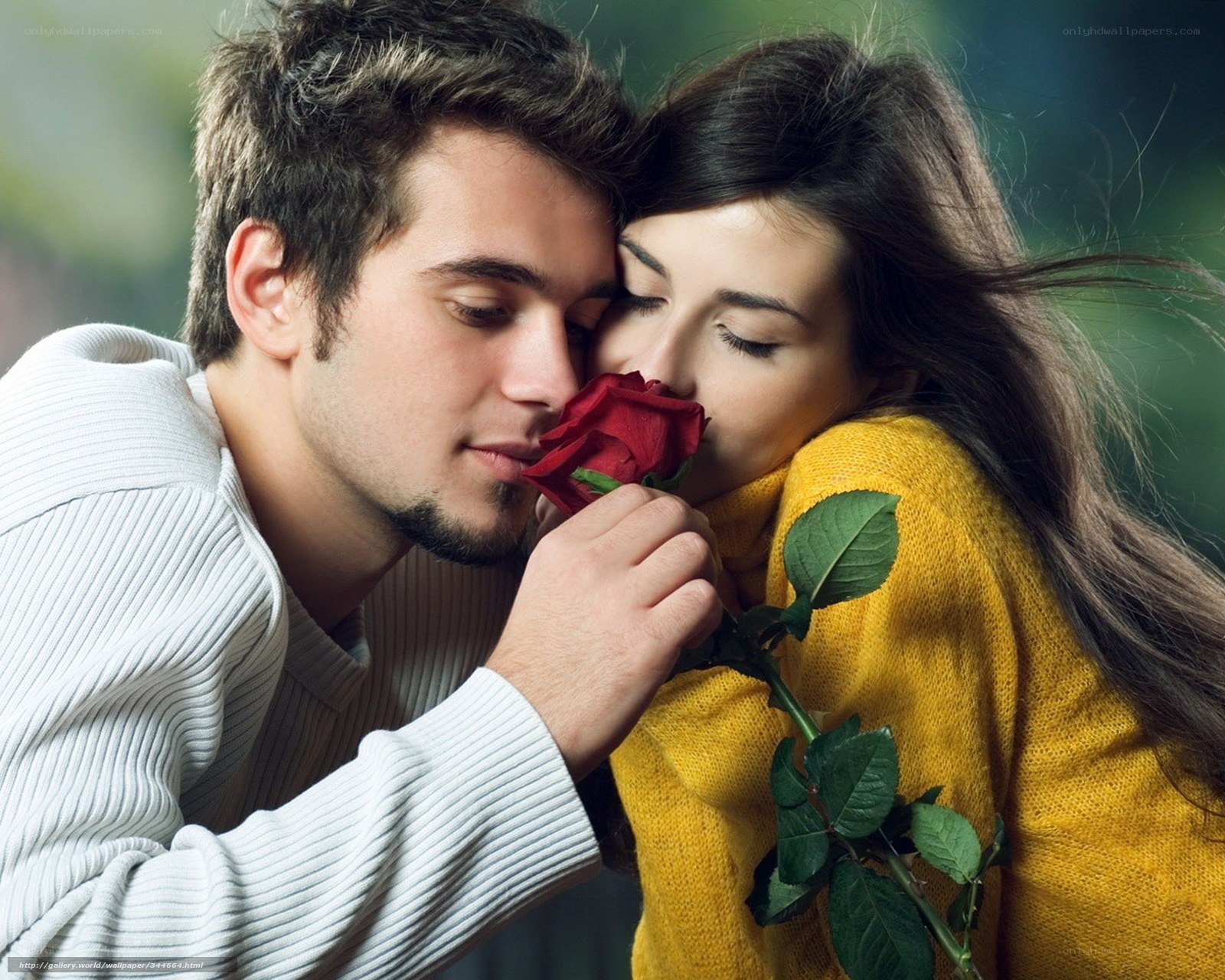 Couple with red rose