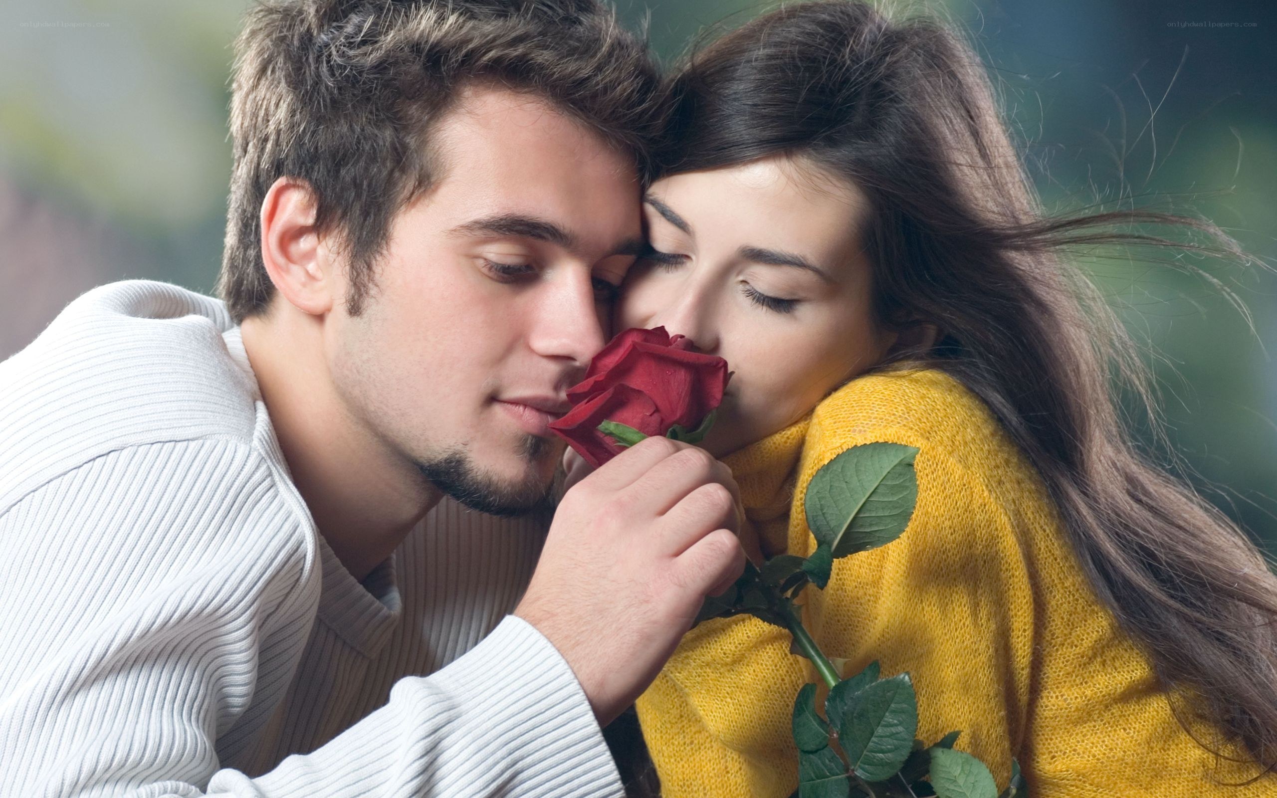 couple with red rose