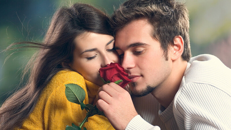 Couple with Red Rose — Romantic