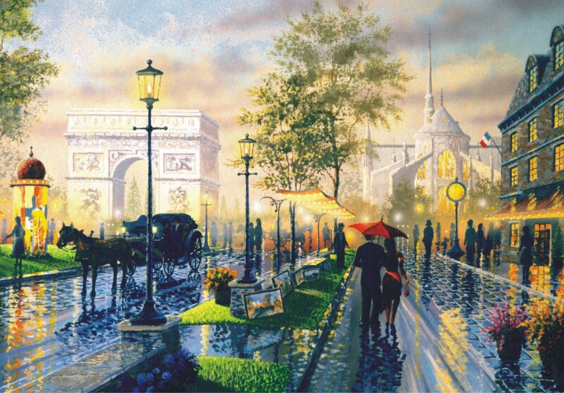 Couple with Red Umbrella — Yellow, Romantic