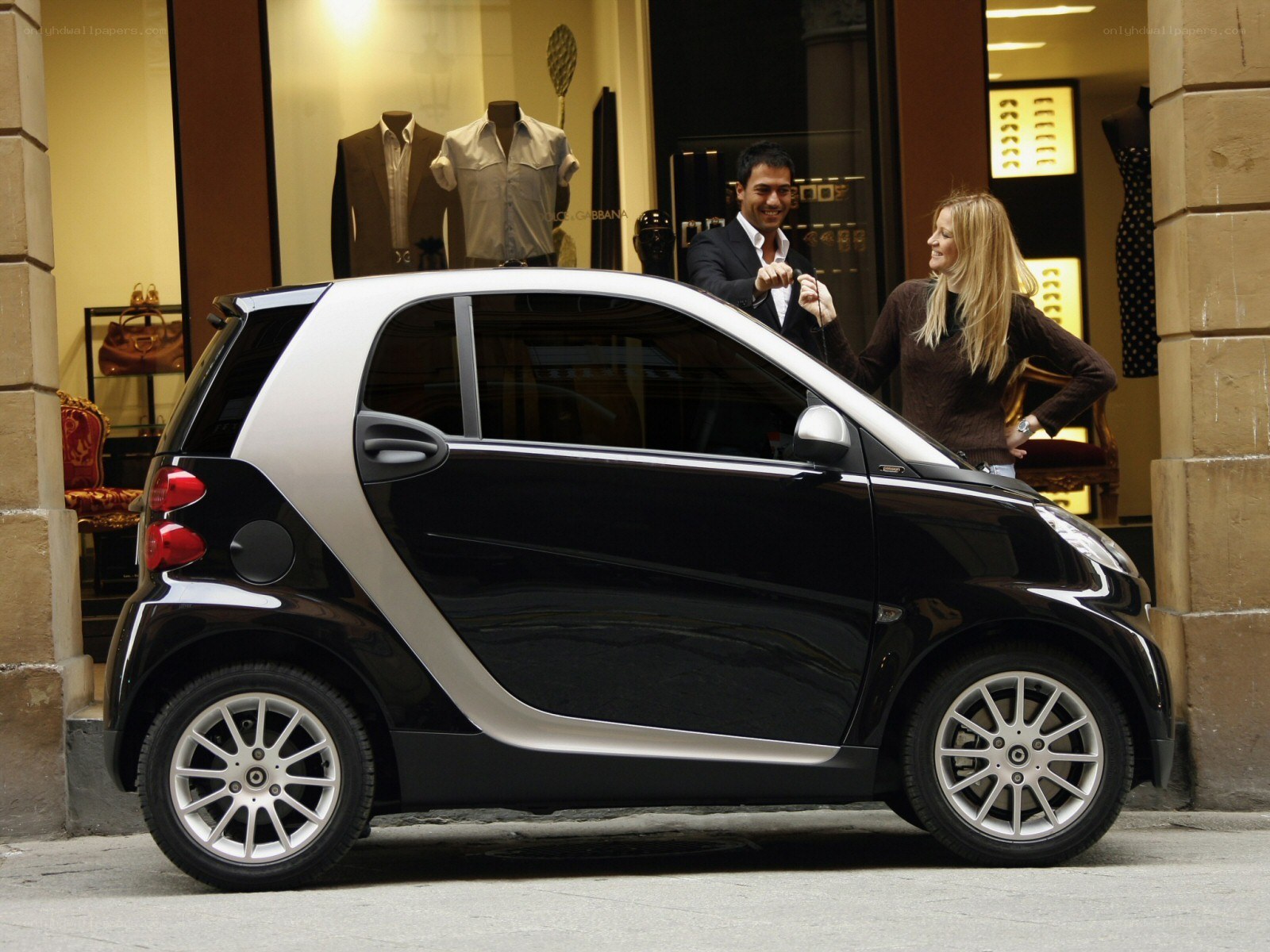 Couple with smart car