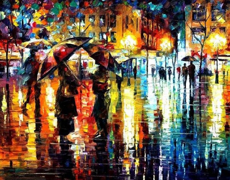 Couple with Umbrellas