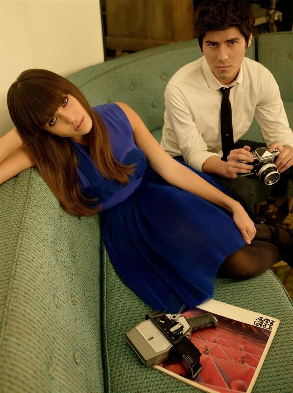 Couple with vintage cameras