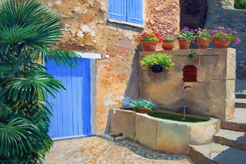 Courtyard Fountain and Door