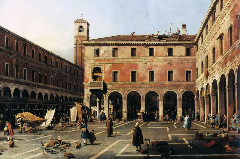 Courtyard Market Scene