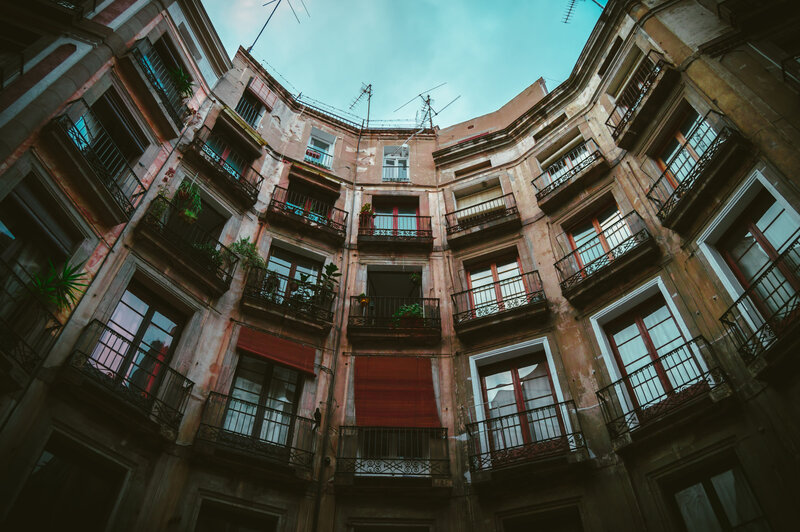 Courtyard of old buildings