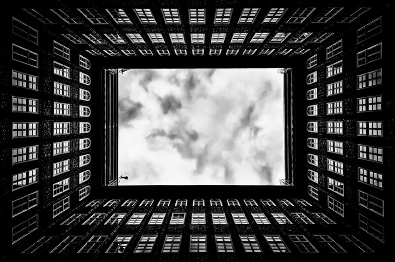 Courtyard view from below