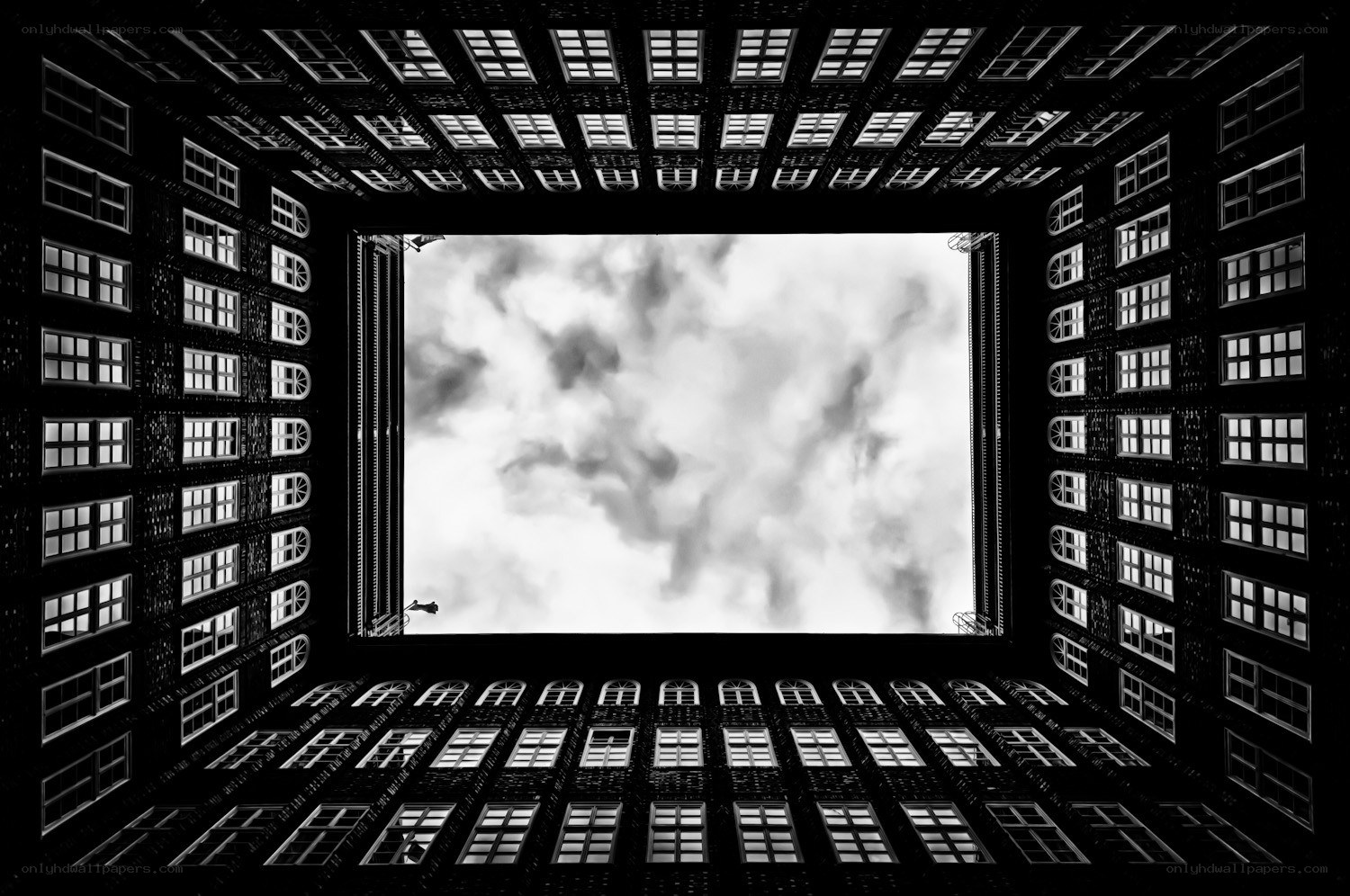 Courtyard view from below