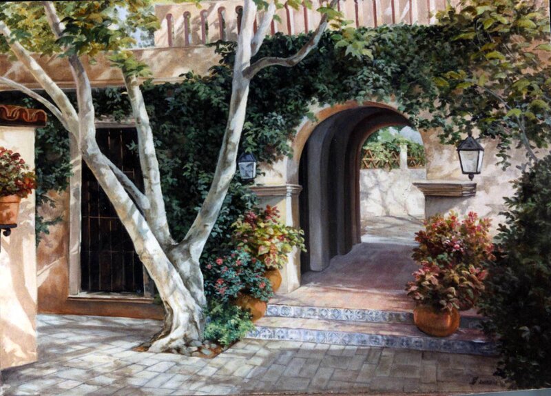 Courtyard with arched entrance