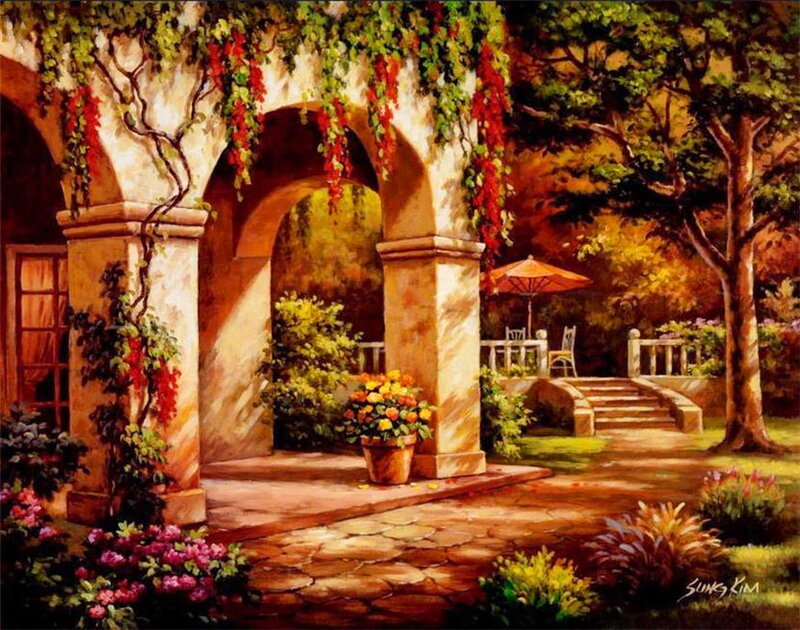 Courtyard with Arches — Green