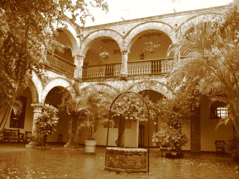 Courtyard with Arches — Sepia